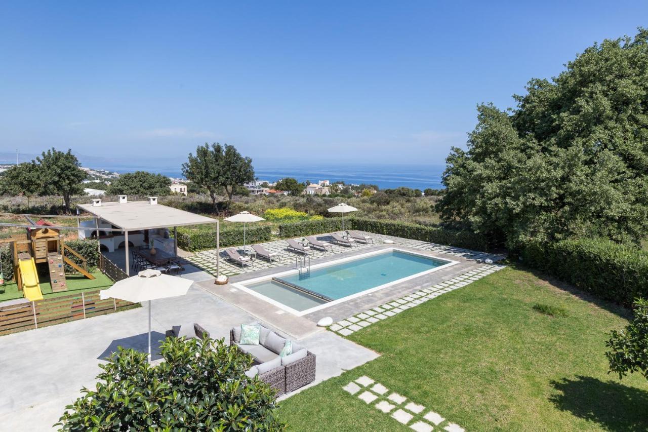 Lux Villa Mia With Heated Pool, 2Km To Beach & Childrens Area! Mikro Metochi Eksteriør billede