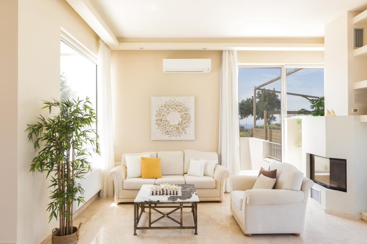 Lux Villa Mia With Heated Pool, 2Km To Beach & Childrens Area! Mikro Metochi Eksteriør billede