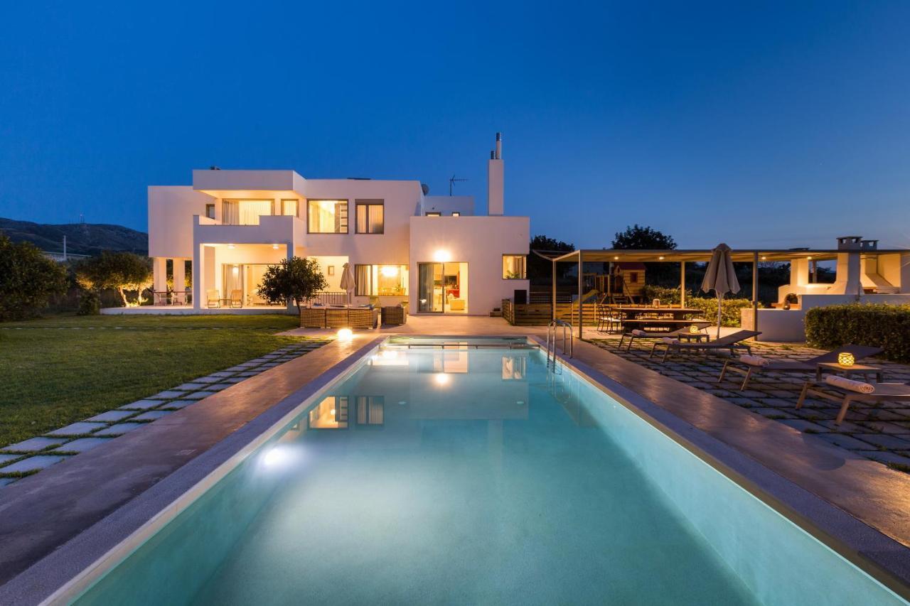 Lux Villa Mia With Heated Pool, 2Km To Beach & Childrens Area! Mikro Metochi Eksteriør billede