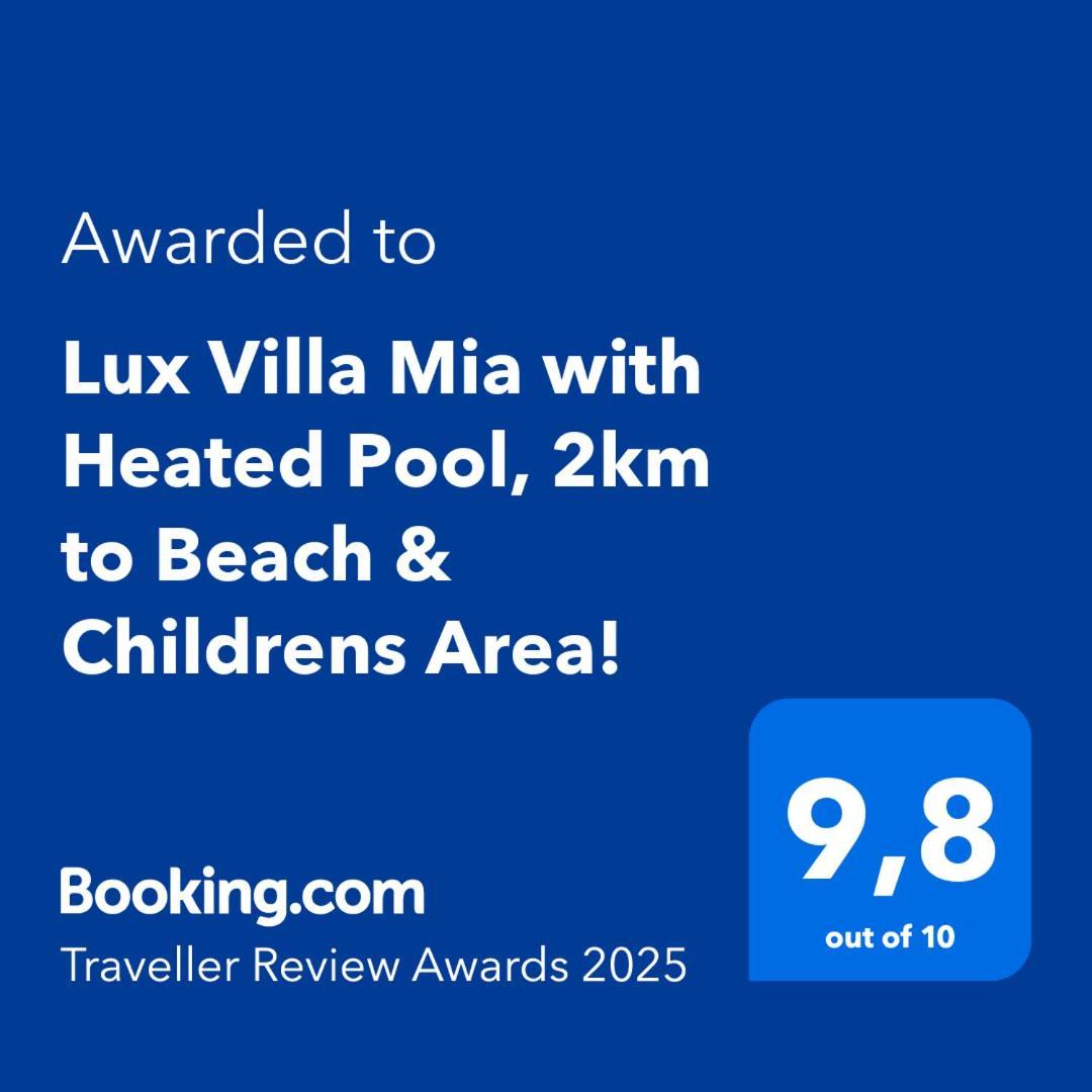Lux Villa Mia With Heated Pool, 2Km To Beach & Childrens Area! Mikro Metochi Eksteriør billede